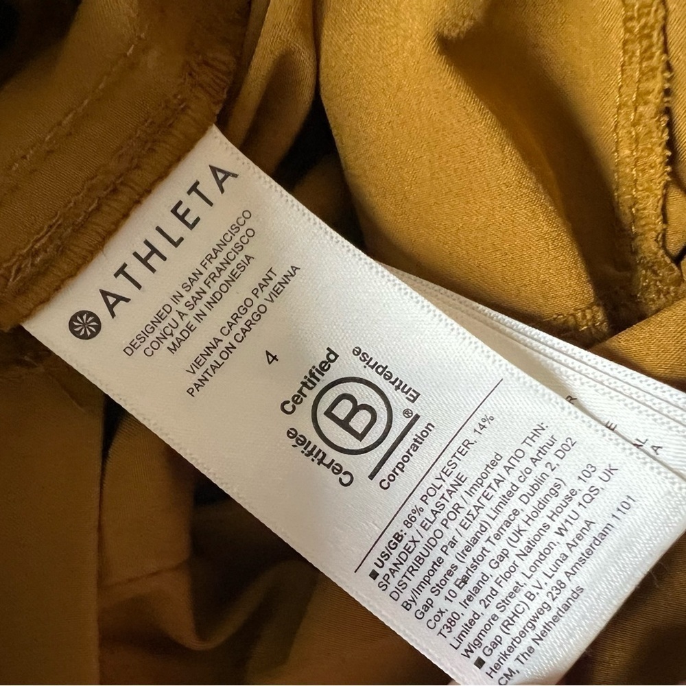 NWOT Athleta Vienna Cargo Pant Brass Yellow Active Outdoor Casual Women’s 4 - Picture 11 of 12